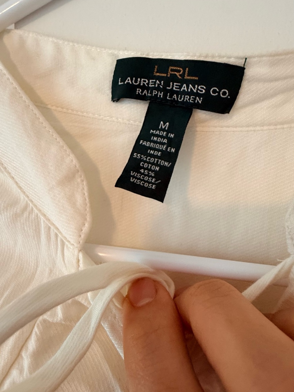 Ralph Lauren Ivory Ruffle Front Blouse - Picture 6 of 9